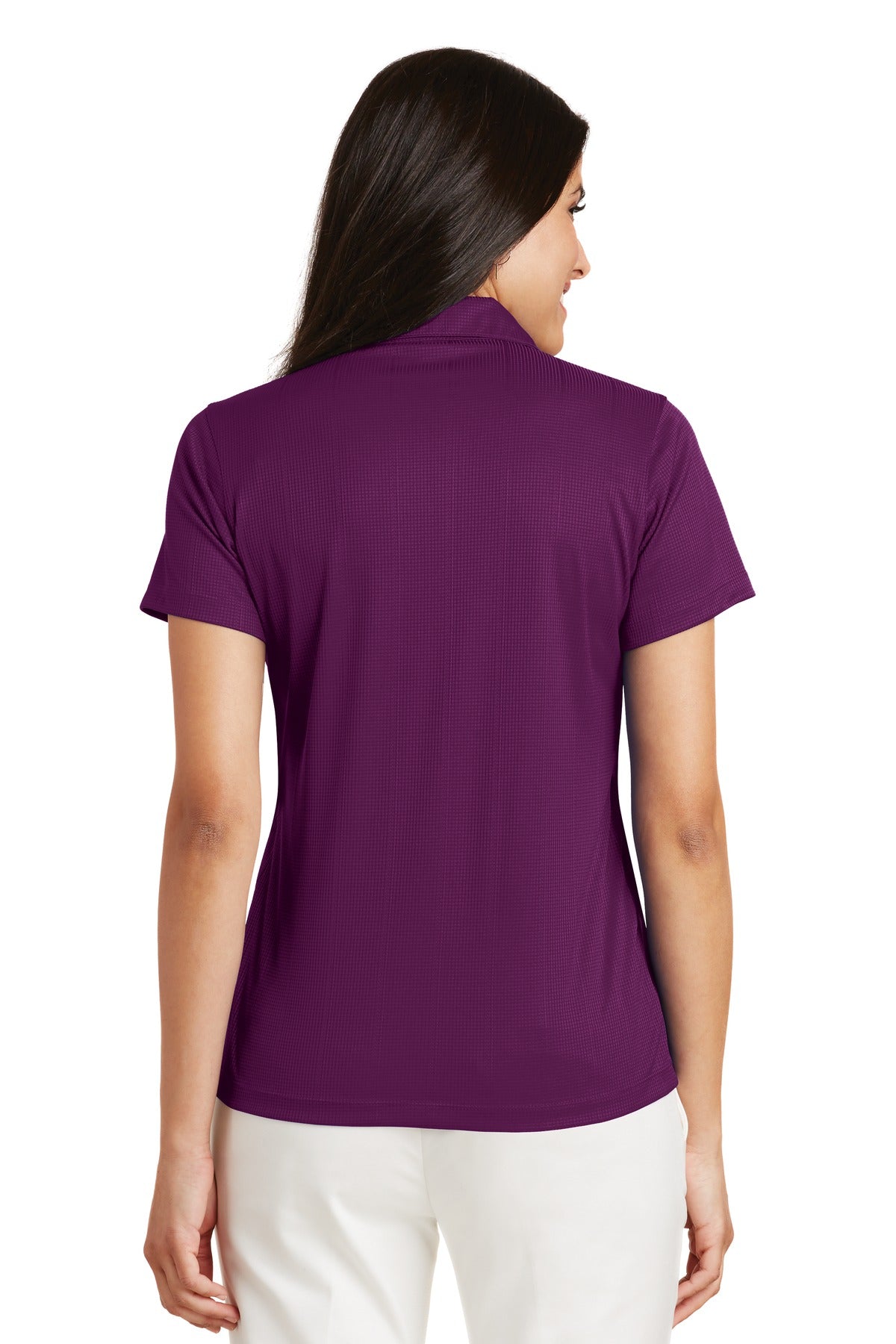 Custom Embroidered Port Authority Women's Performance Fine Jacquard Polo. L528,Violet Purple
