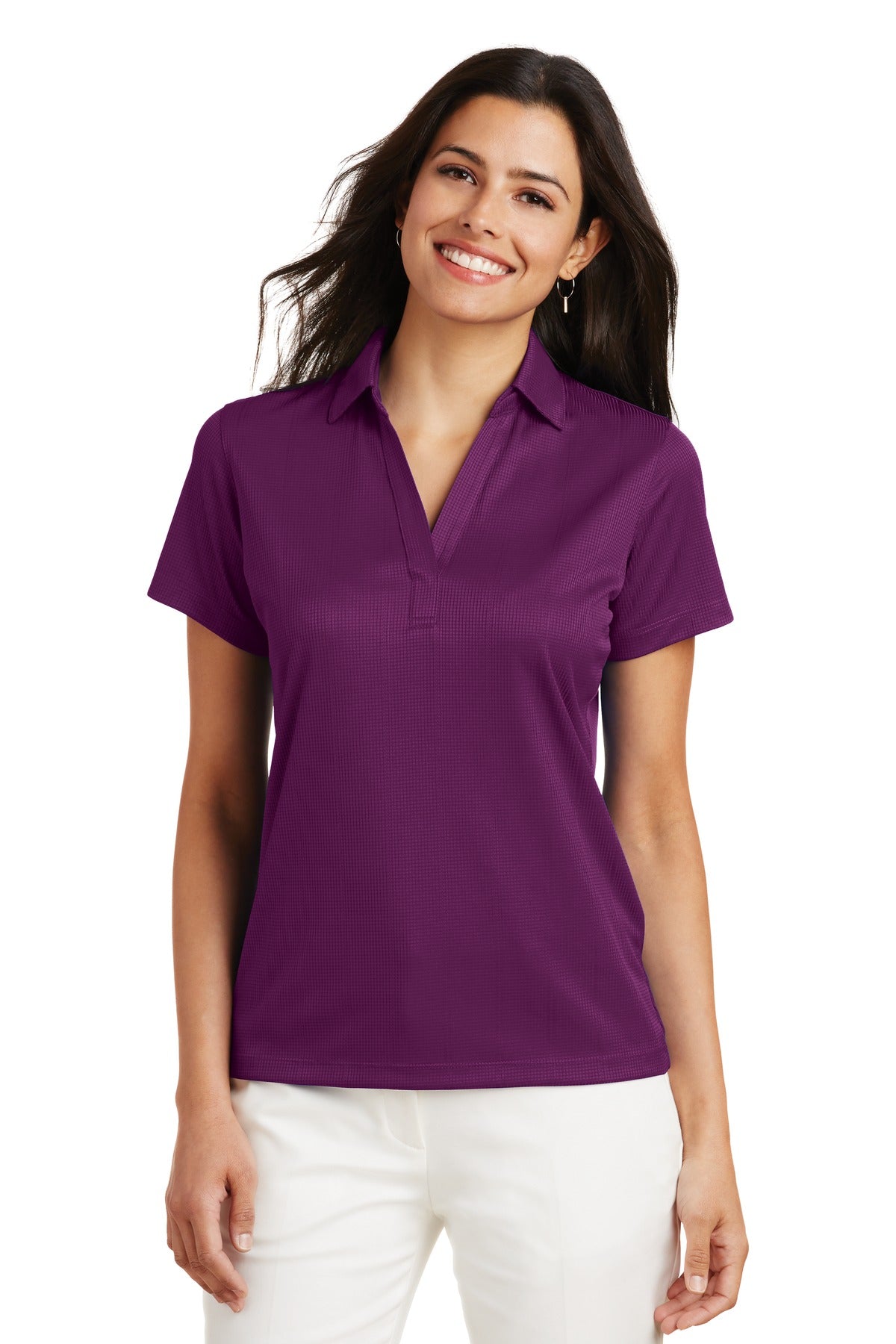 Custom Embroidered Port Authority Polos/Knits in Violet Purple