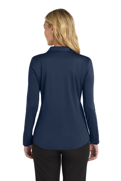 Custom Embroidered Port Authority  Women's Silk Touch   Performance Long Sleeve Polo. L540LS,Navy