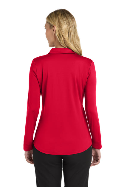 Custom Embroidered Port Authority  Women's Silk Touch   Performance Long Sleeve Polo. L540LS,Red