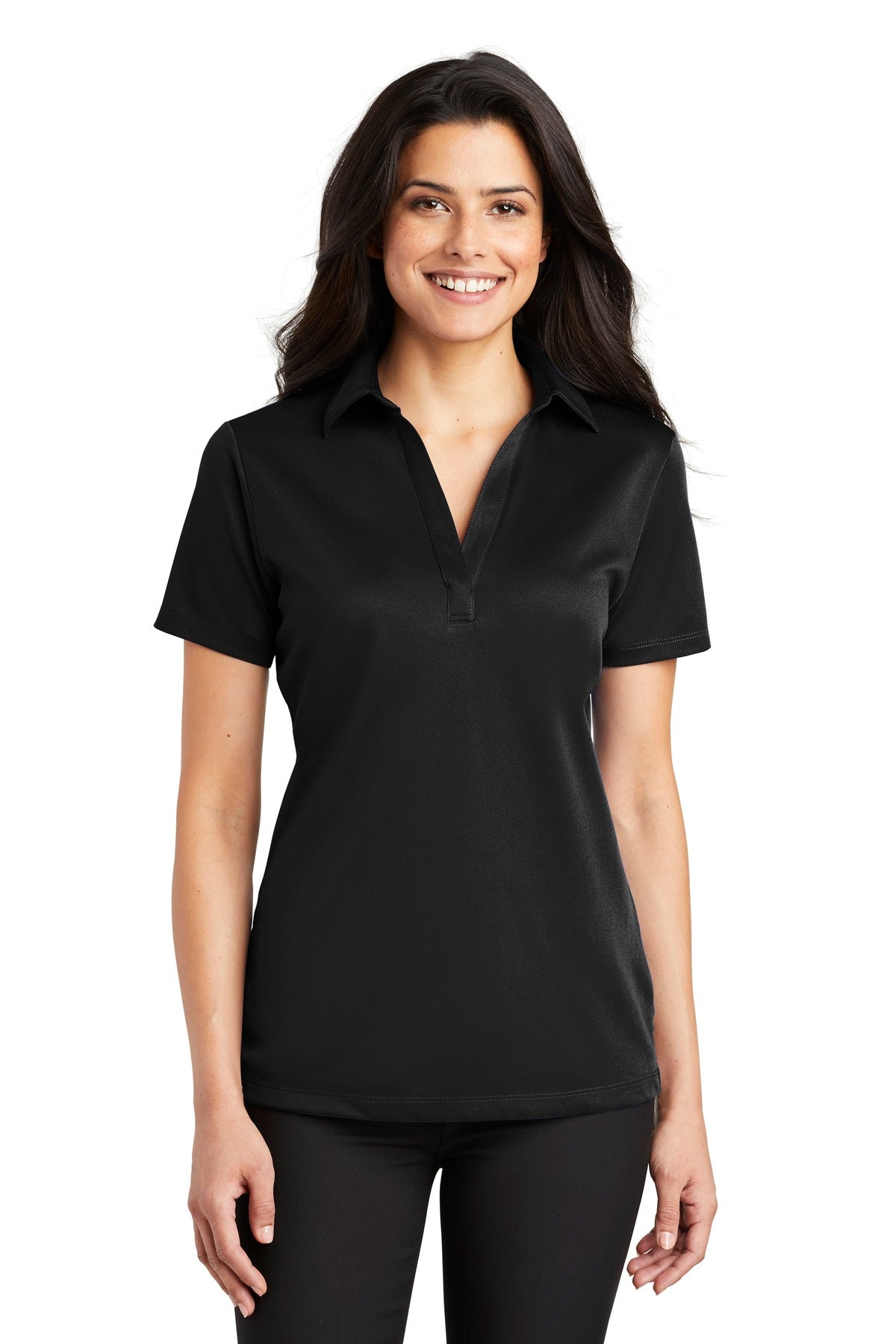 Custom Embroidered Port Authority Polos/Knits in Black