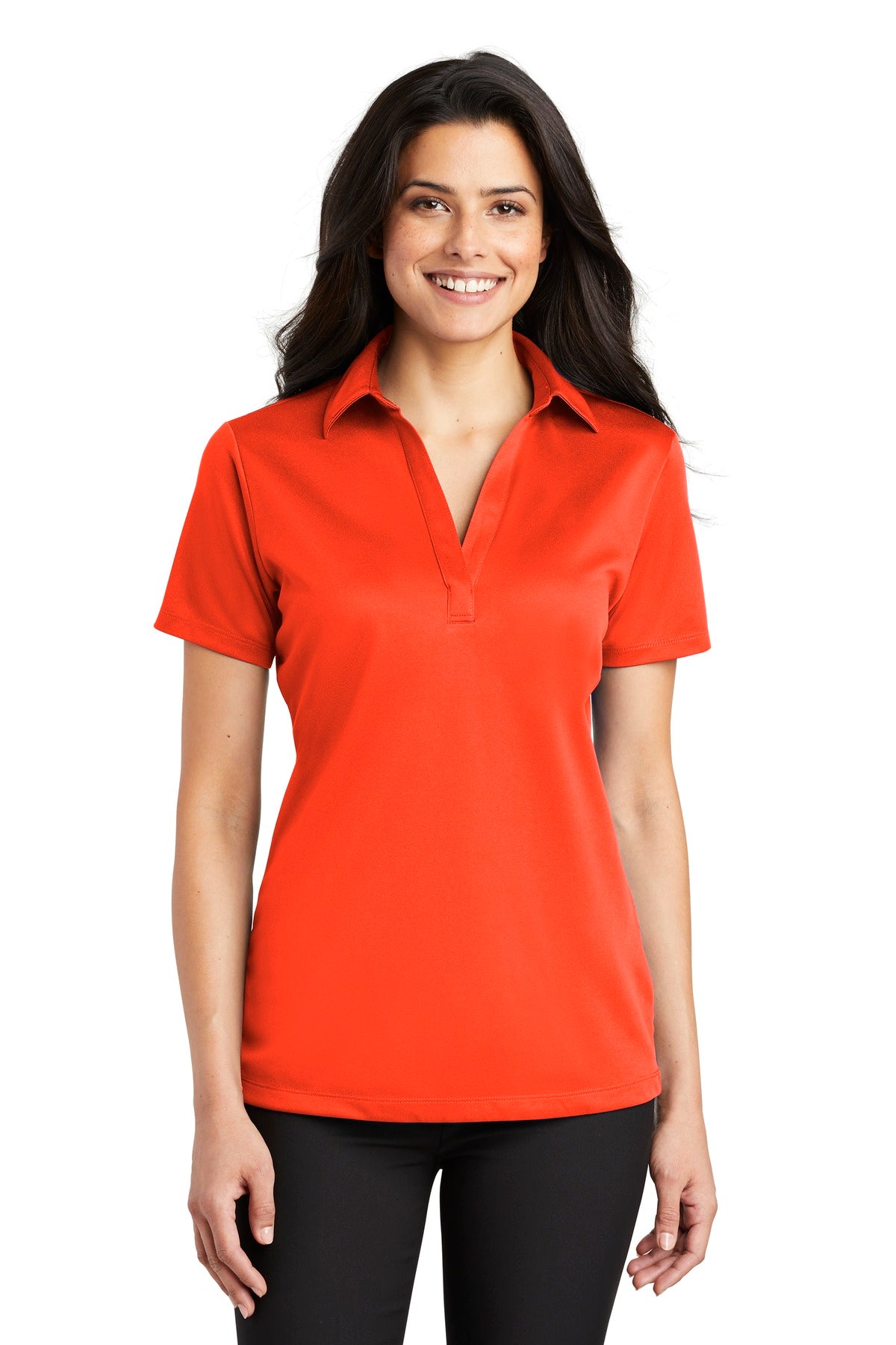 Custom Embroidered Port Authority Polos/Knits in Neon Orange