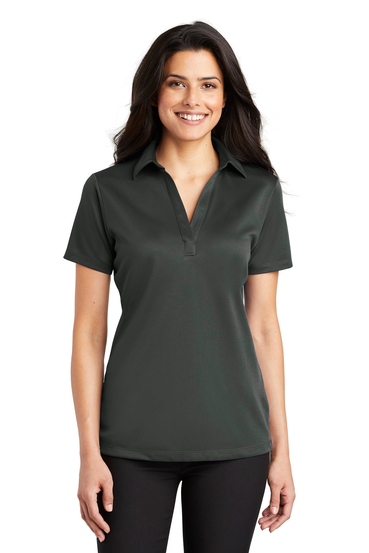 Custom Embroidered Port Authority Polos/Knits in Steel Grey