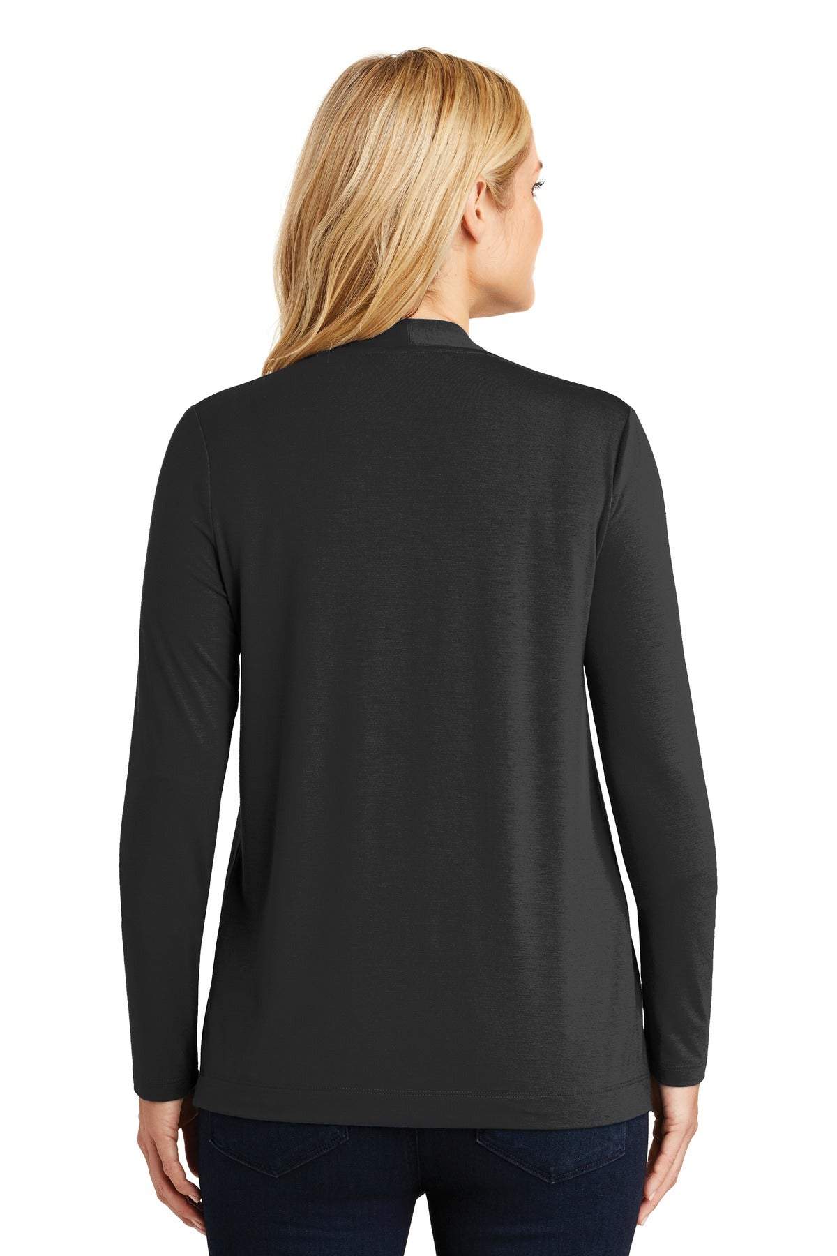 Custom Embroidered Port Authority Women's Concept Open Cardigan. L5430,Black