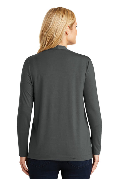 Custom Embroidered Port Authority Women's Concept Open Cardigan. L5430,Grey Smoke
