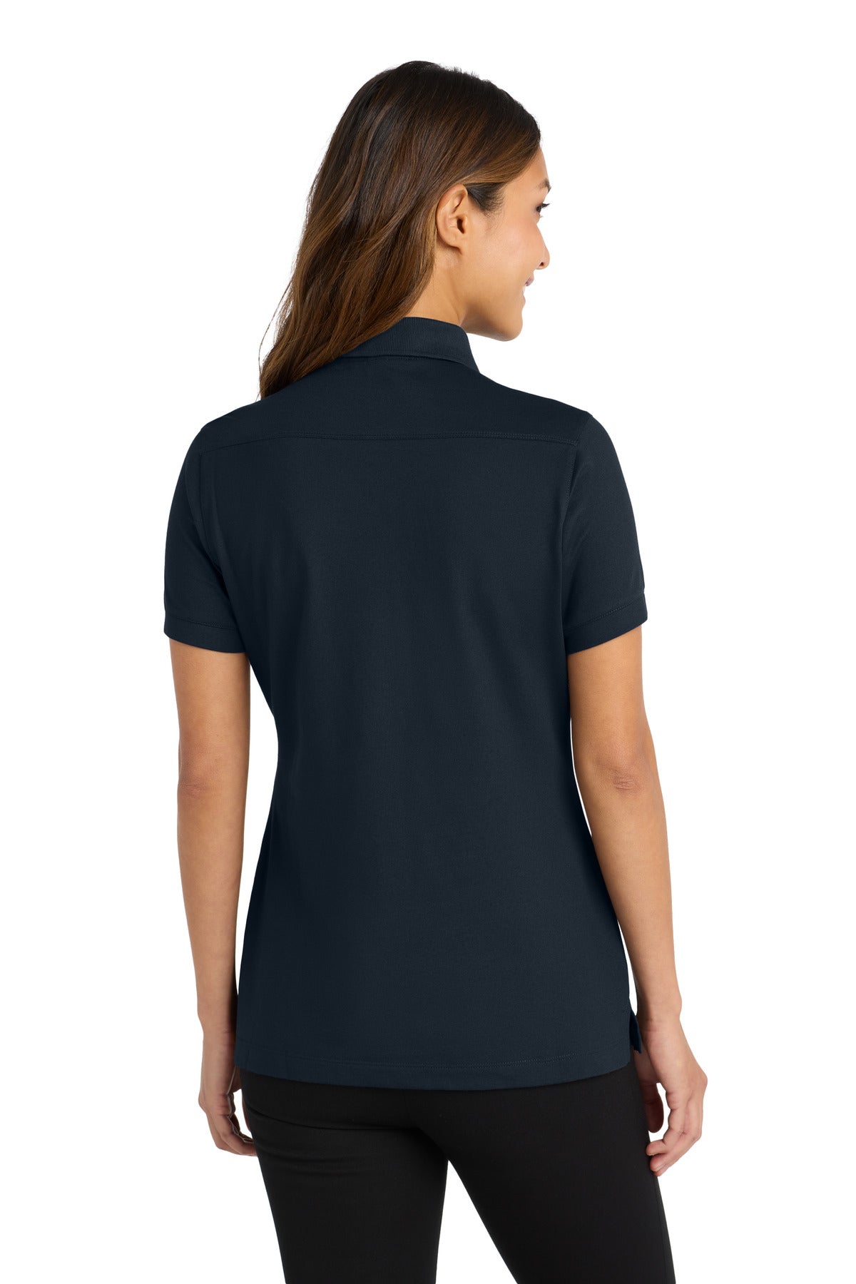Custom Embroidered Port Authority Women's Stretch Pique Polo. L555,Dress Blue Navy