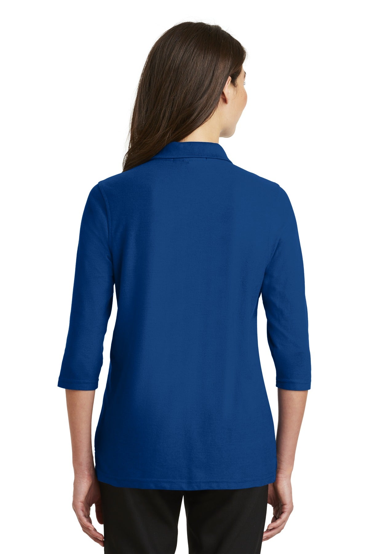 Custom Embroidered Port Authority Women's Silk Touch 3/4-Sleeve Polo. L562,Royal