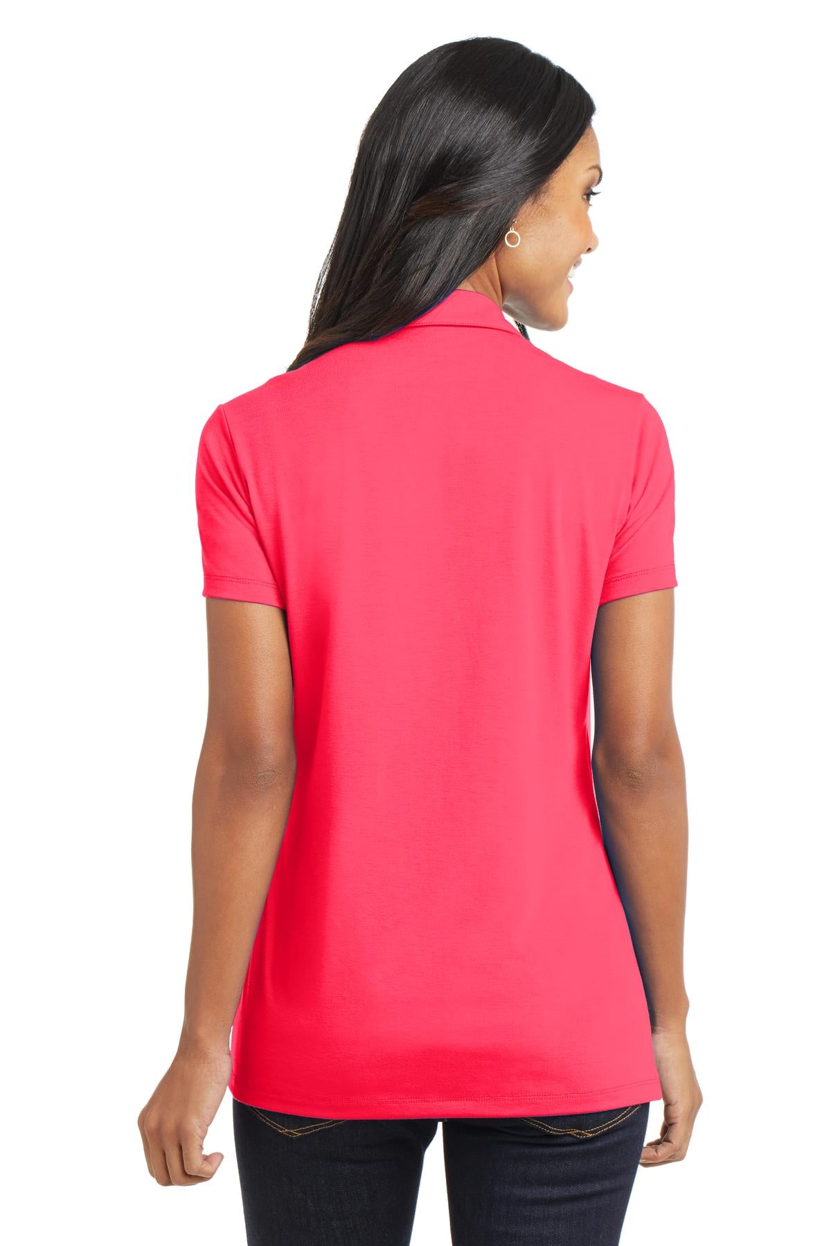 Custom Embroidered Port Authority Women's Cotton Touch Performance Polo. L568,Hot Coral