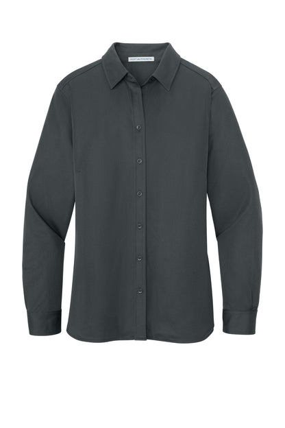 Custom Embroidered Port Authority Polos/Knits in Battleship Grey
