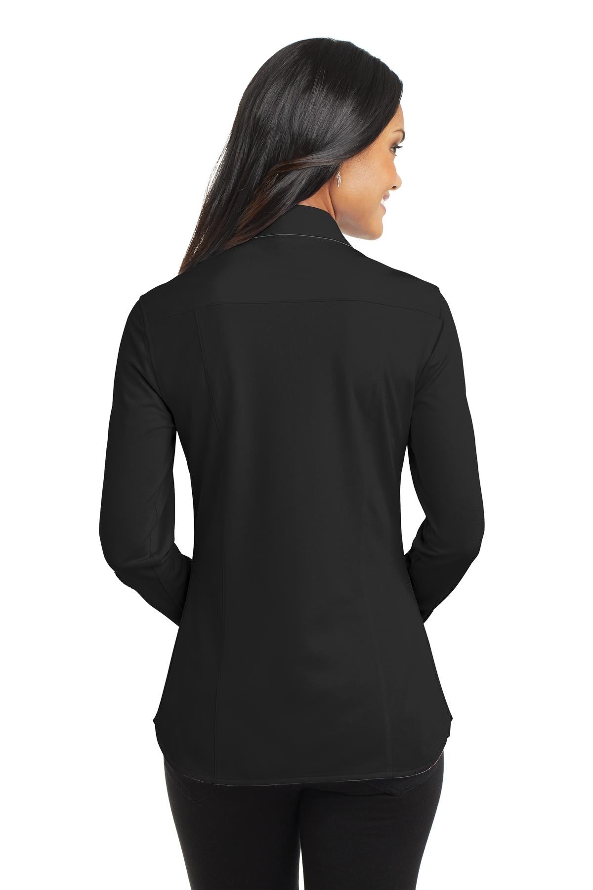 Custom Embroidered Port Authority Women's Dimension Knit Dress Shirt. L570,Black