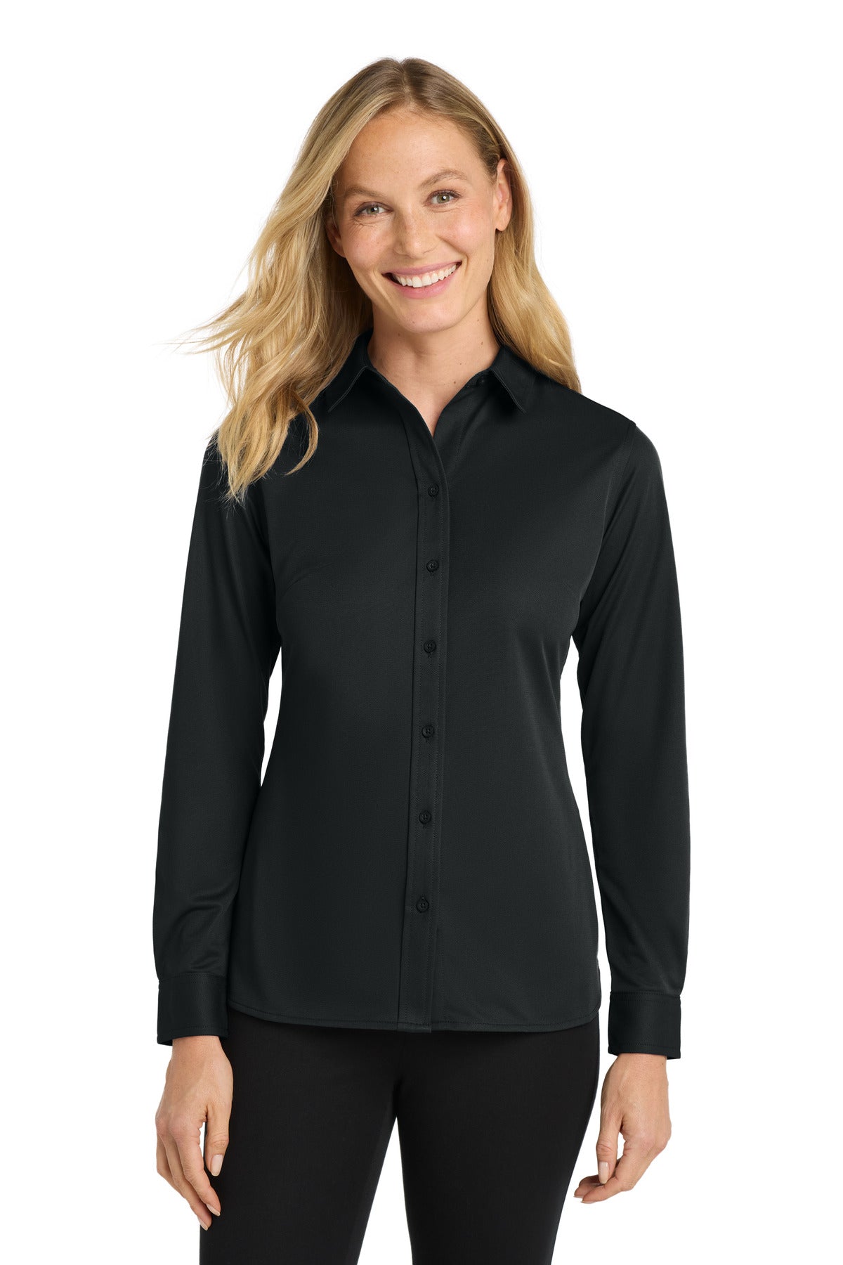 Custom Embroidered Port Authority Polos/Knits in Black