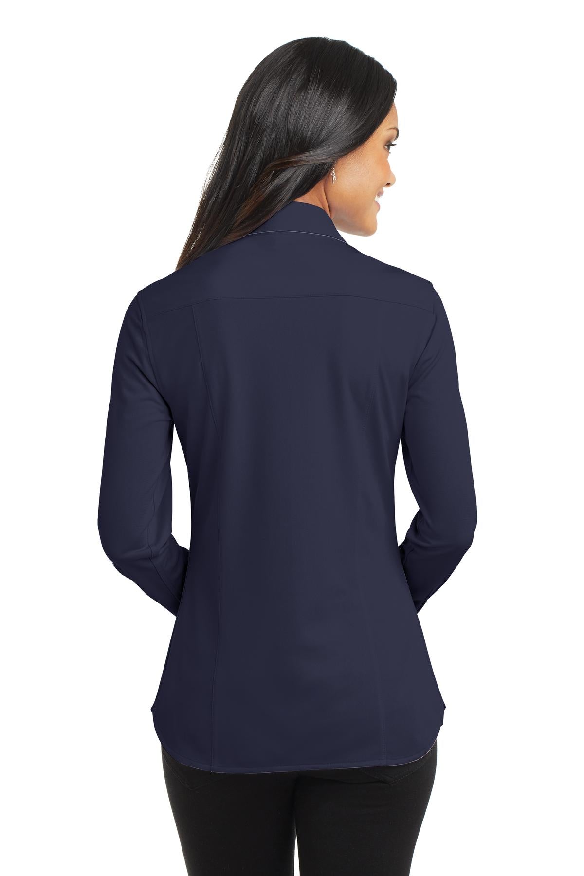 Custom Embroidered Port Authority Women's Dimension Knit Dress Shirt. L570,Dark Navy