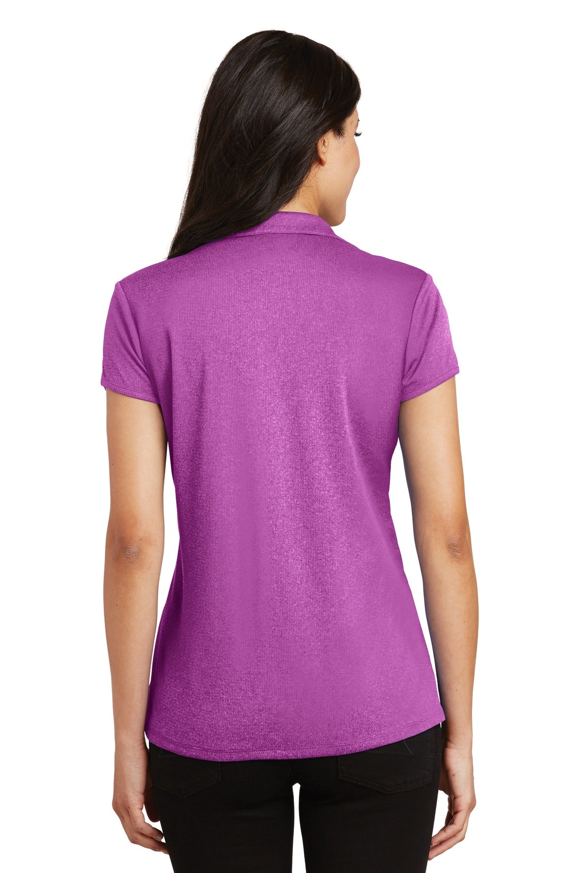 Custom Embroidered Port Authority Polos/Knits in Berry Heather