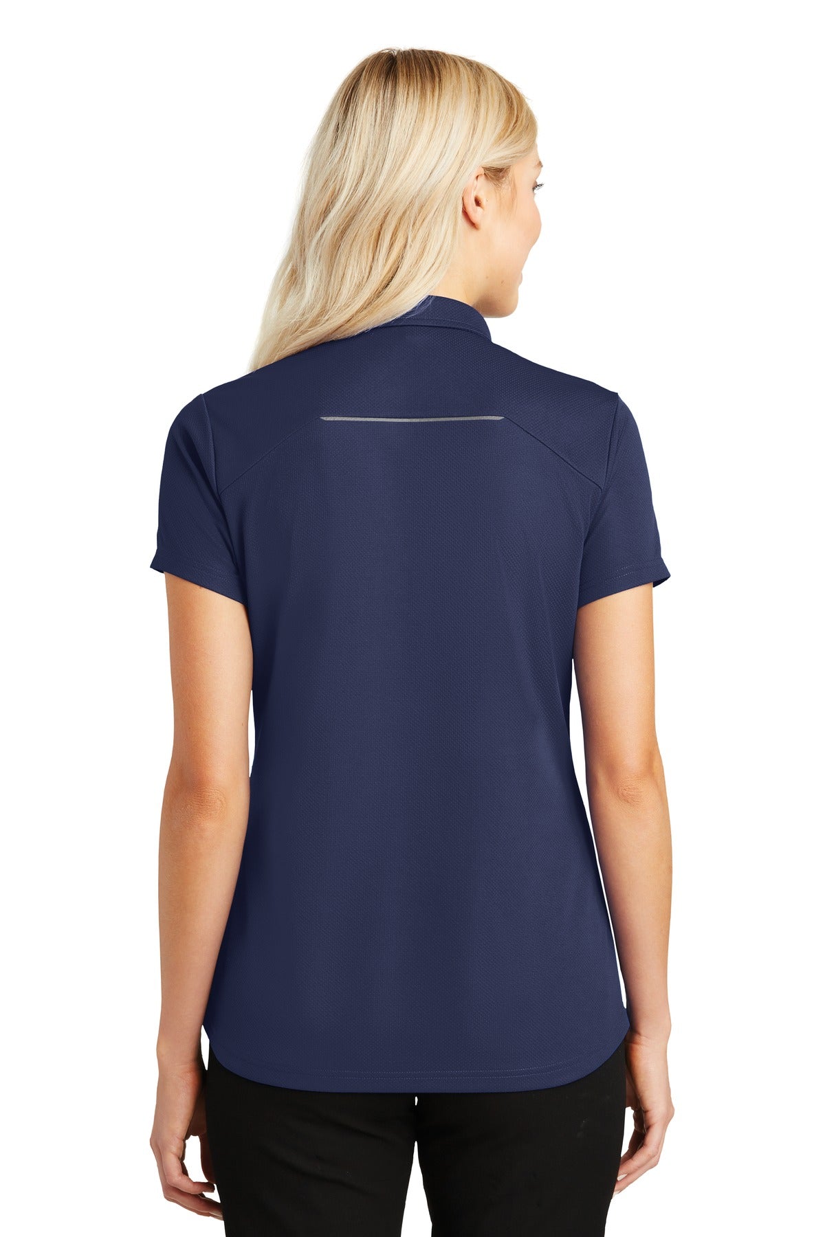 Custom Embroidered Port Authority Women's Pinpoint Mesh Zip Polo. L580,True Navy