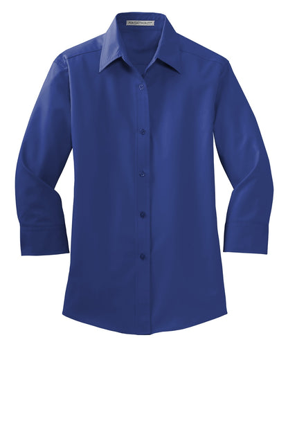 Custom Embroidered Port Authority Clothing Tops in Mediterranean Blue