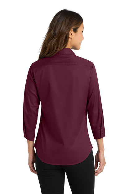 Custom Embroidered Port Authority Clothing Tops in Burgundy