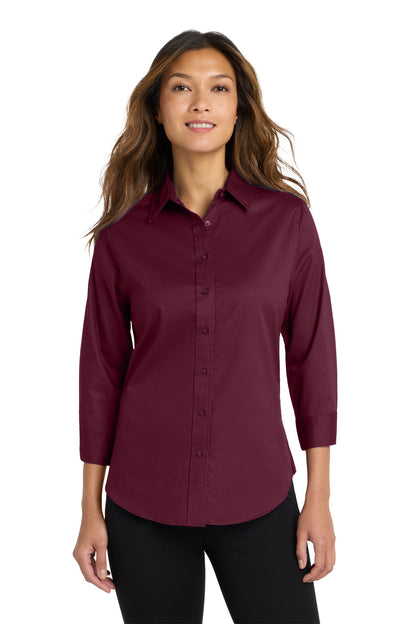 Custom Embroidered Port Authority Clothing Tops in Burgundy