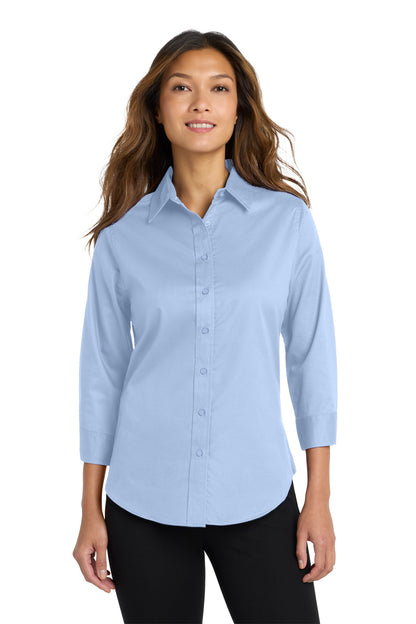 Custom Embroidered Port Authority Clothing Tops in Light Blue
