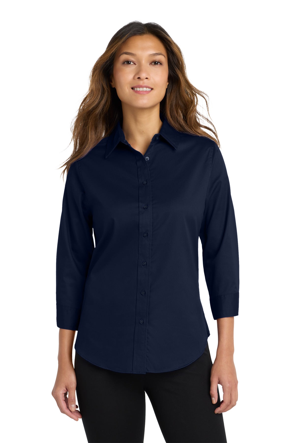 Custom Embroidered Port Authority Clothing Tops in Navy