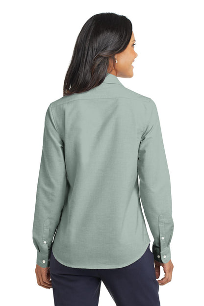 Custom Embroidered Port Authority Women's SuperPro Oxford Shirt. L658,Green