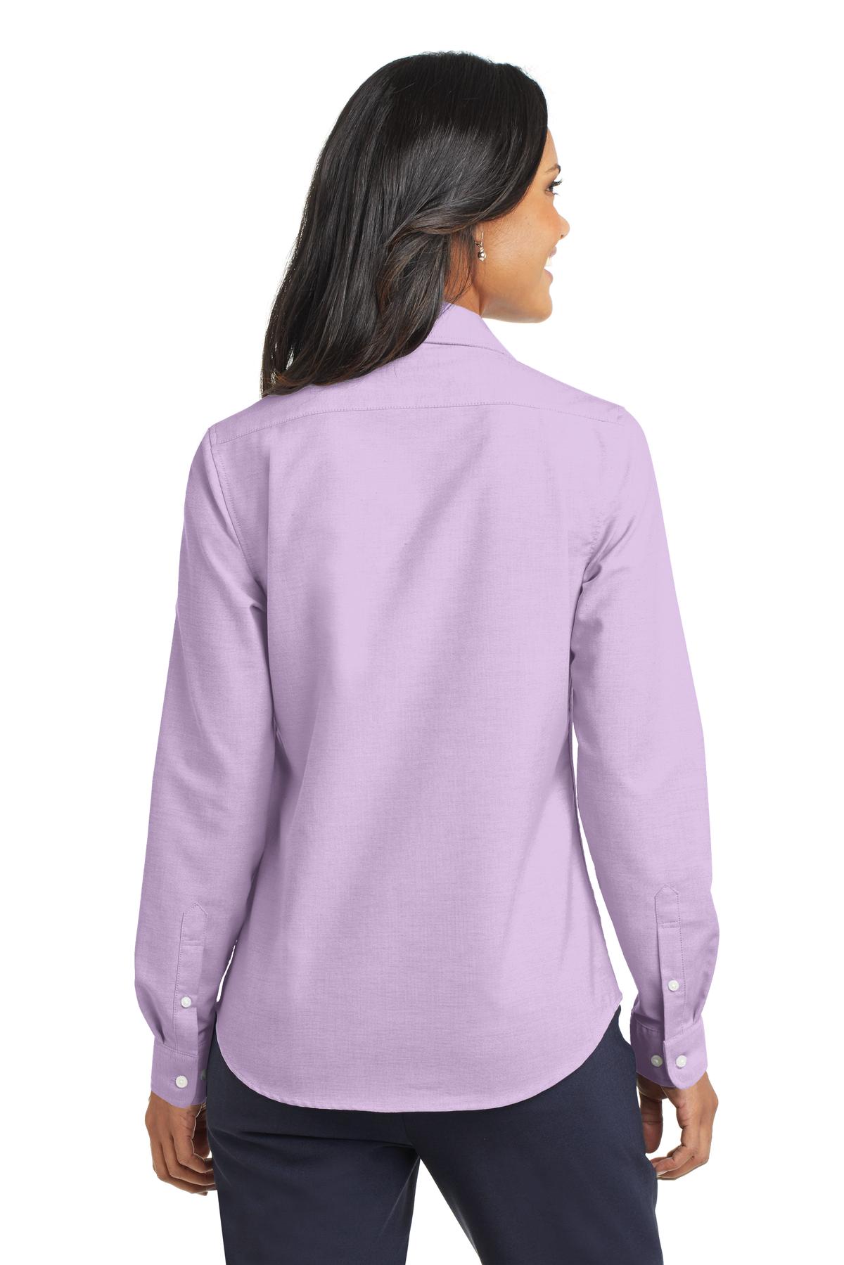 Custom Embroidered Port Authority Women's SuperPro Oxford Shirt. L658,Soft Purple