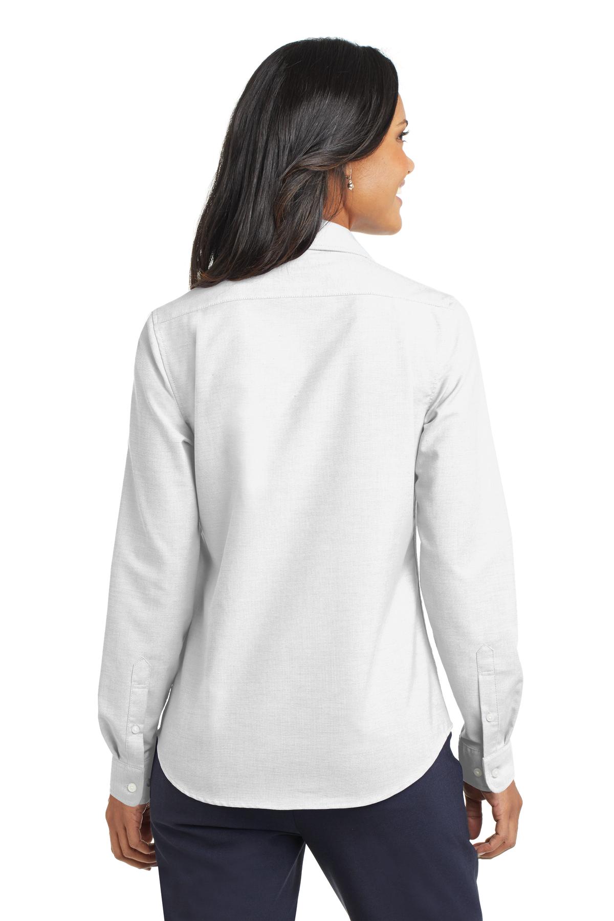 Custom Embroidered Port Authority Women's SuperPro Oxford Shirt. L658,White