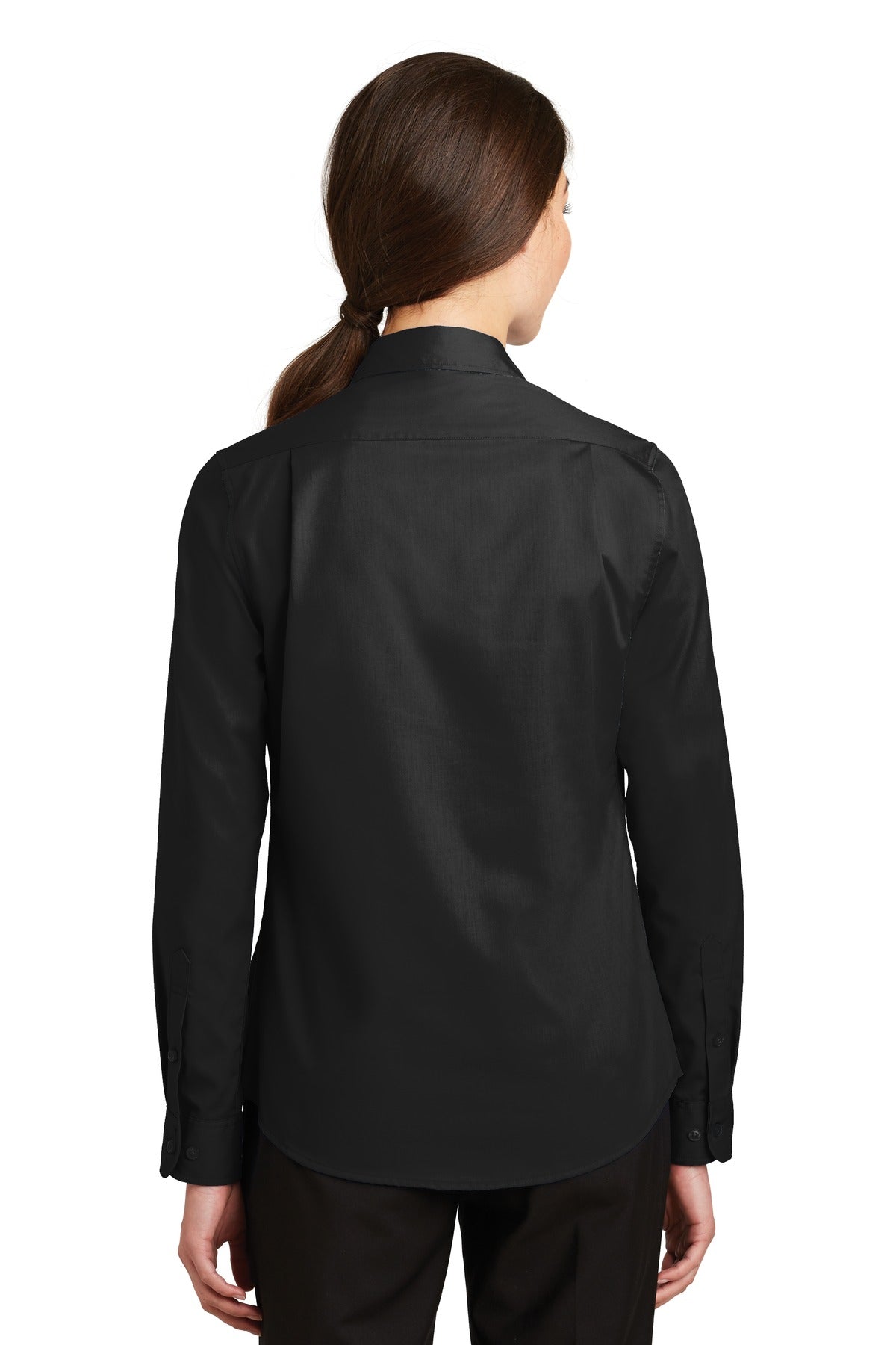 Custom Embroidered Port Authority Women's SuperPro Twill Shirt. L663,Black