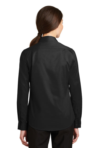 Custom Embroidered Port Authority Women's SuperPro Twill Shirt. L663,Black
