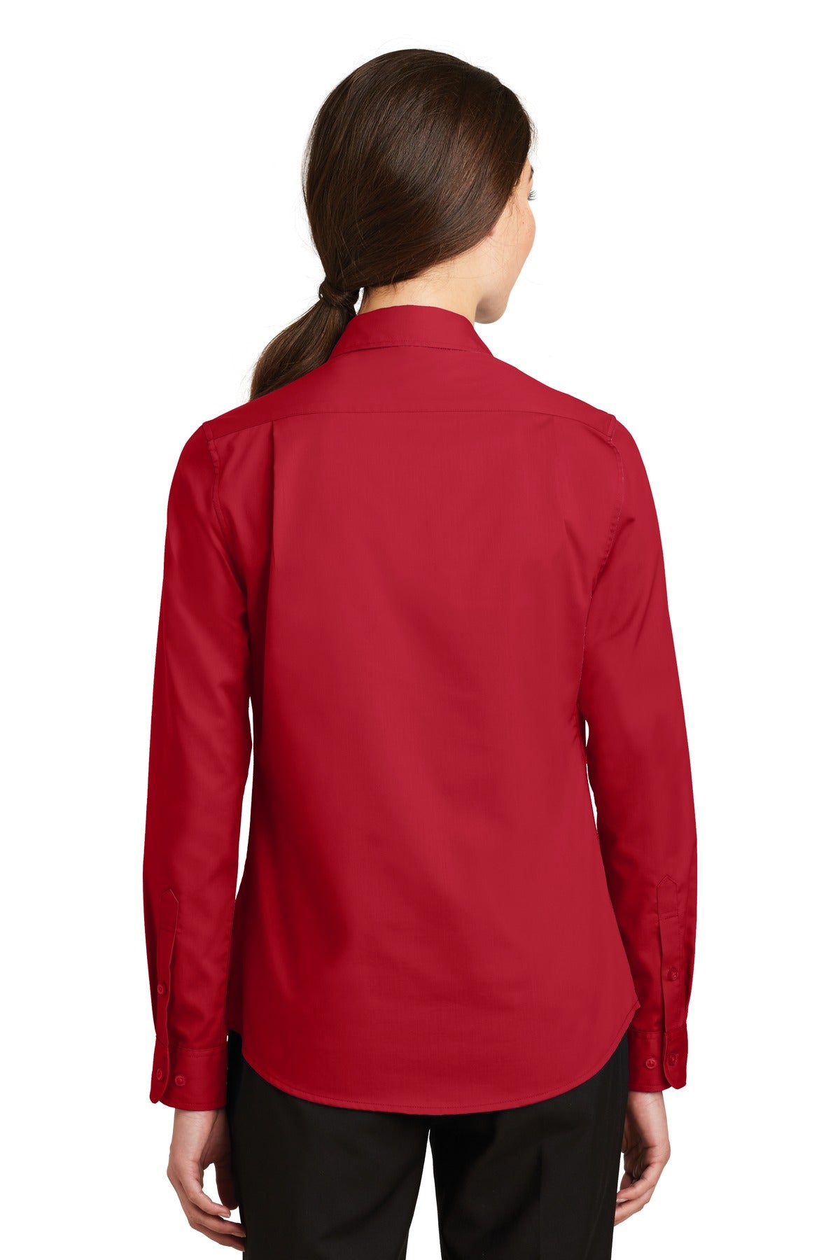 Custom Embroidered Port Authority Women's SuperPro Twill Shirt. L663,Rich Red