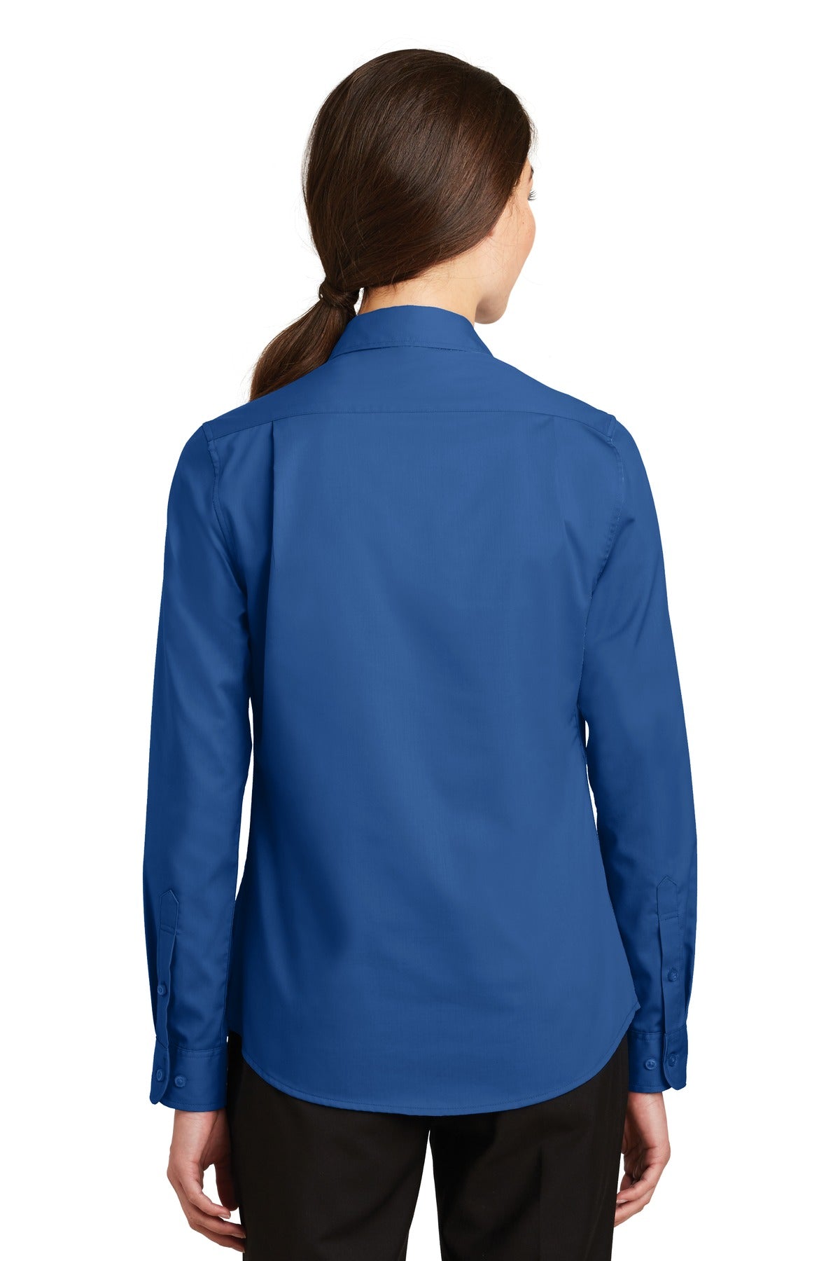 Custom Embroidered Port Authority Women's SuperPro Twill Shirt. L663,True Blue