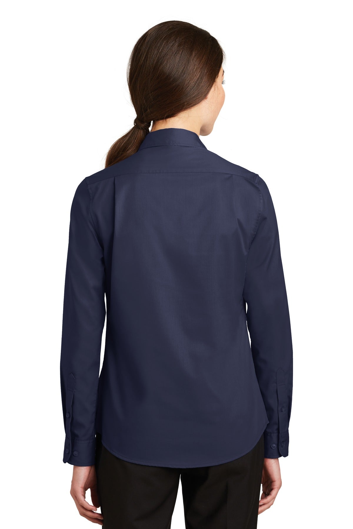 Custom Embroidered Port Authority Women's SuperPro Twill Shirt. L663,True Navy