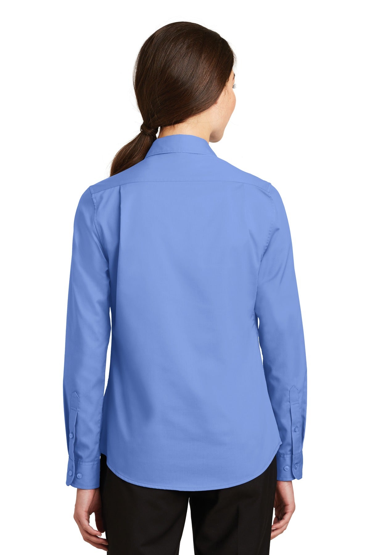 Custom Embroidered Port Authority Women's SuperPro Twill Shirt. L663,Ultramarine Blue