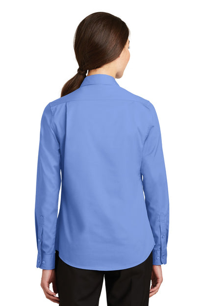 Custom Embroidered Port Authority Women's SuperPro Twill Shirt. L663,Ultramarine Blue