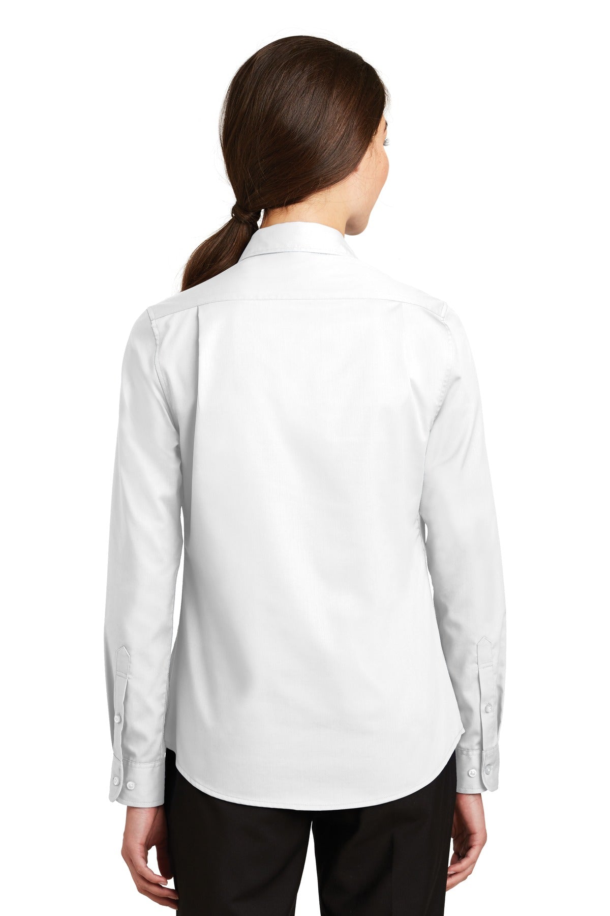 Custom Embroidered Port Authority Women's SuperPro Twill Shirt. L663,White