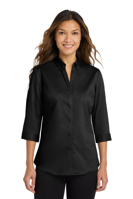 Port Authority Women's 3/4-Sleeve SuperPro Twill Shirt. L665
