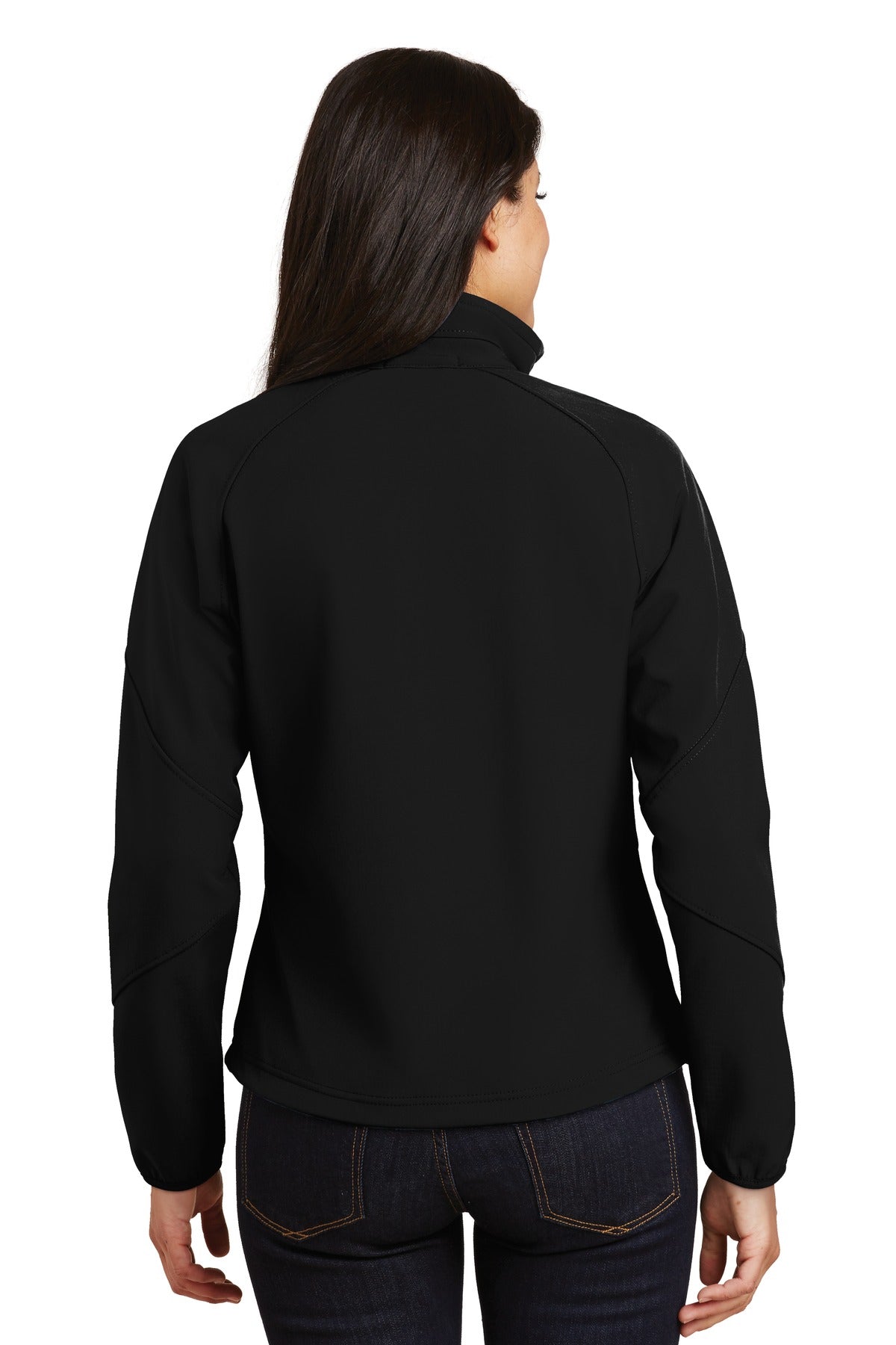 Custom Embroidered Port Authority Women's Textured Soft Shell Jacket. L705,Black