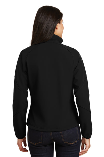 Custom Embroidered Port Authority Women's Textured Soft Shell Jacket. L705,Black