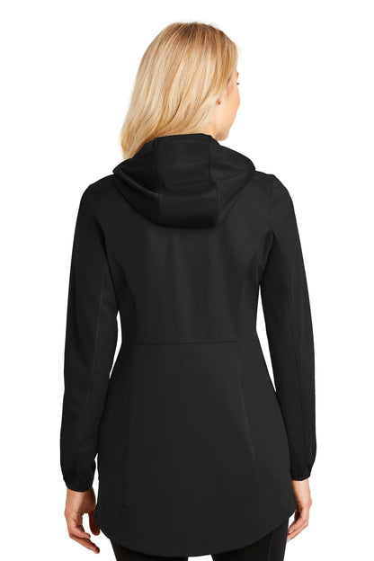 Custom Embroidered Port Authority Women's Active Hooded Soft Shell Jacket. L719,Deep Black