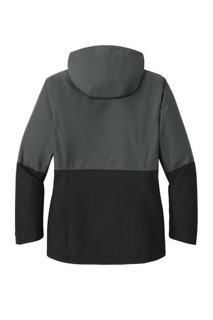 Custom Embroidered Port Authority Outerwear in Grey Steel/ Deep Black