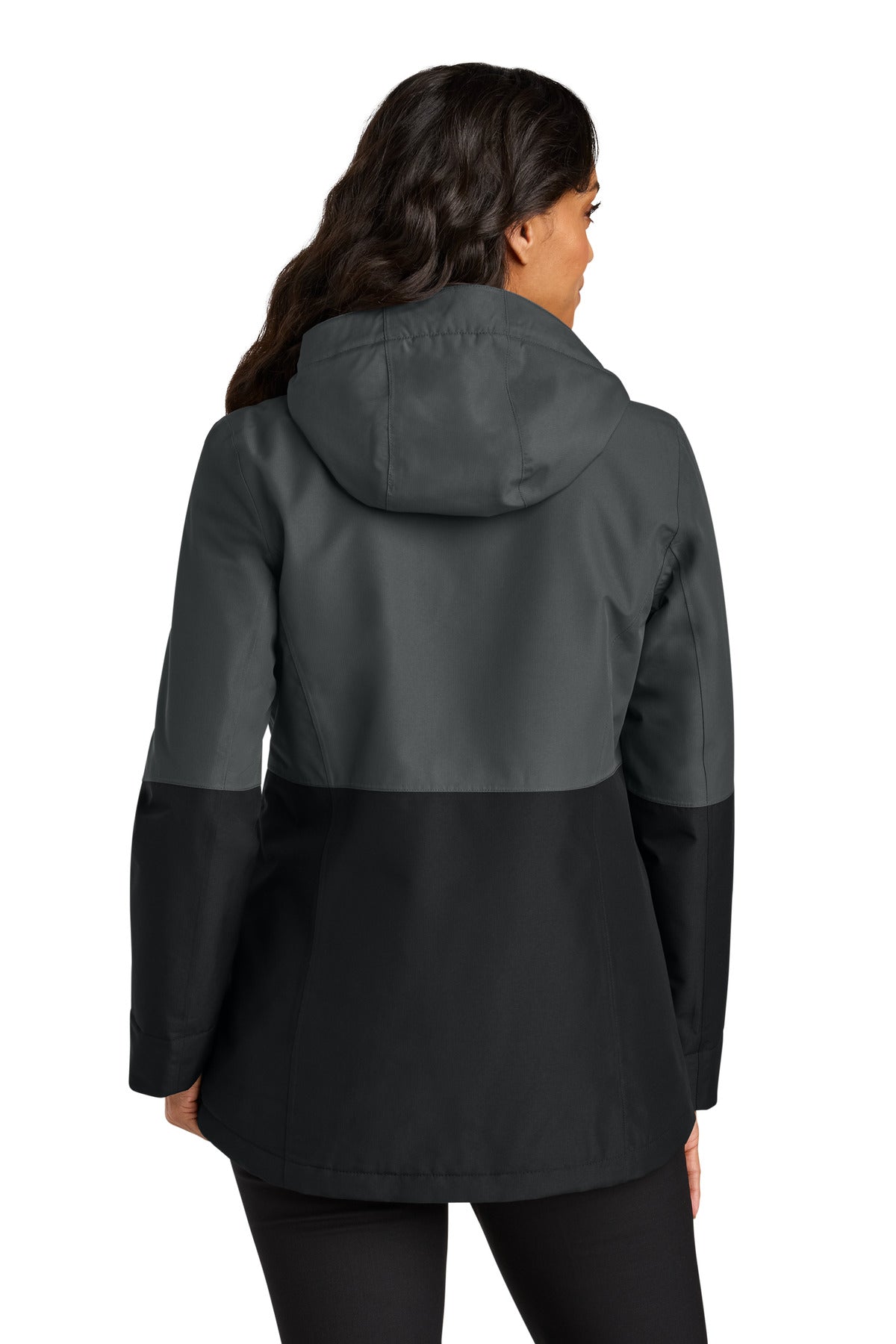 Custom Embroidered Port Authority Outerwear in Grey Steel/ Deep Black