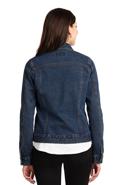 Custom Embroidered Port Authority Women's Denim Jacket. L7620,Denim Blue