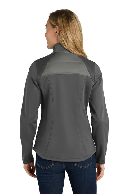 Custom Embroidered Port Authority Women's Hybrid Soft Shell Jacket. L787,Smoke Grey/ Grey Steel