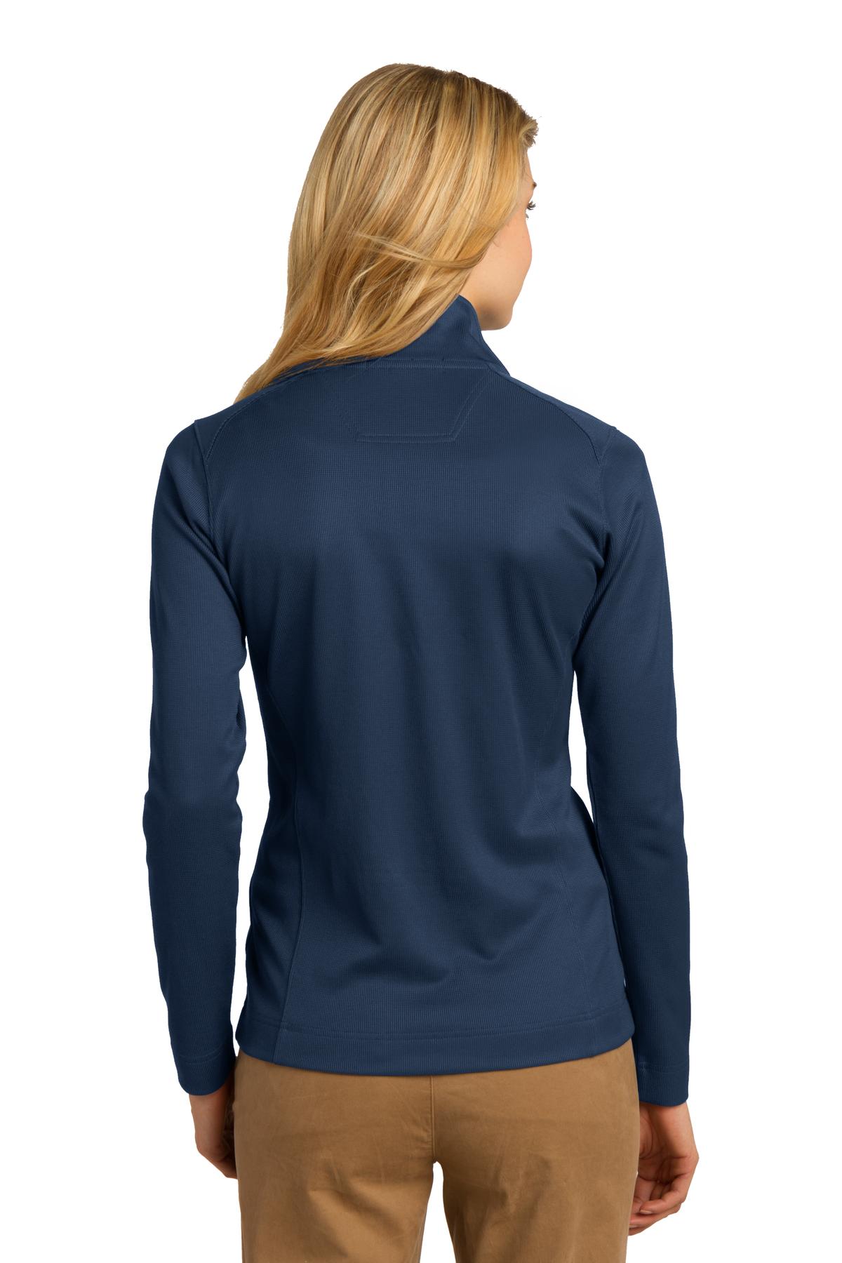 Custom Embroidered Port Authority Women's Vertical Texture Full-Zip Jacket. L805,Regatta Blue/ Iron Grey