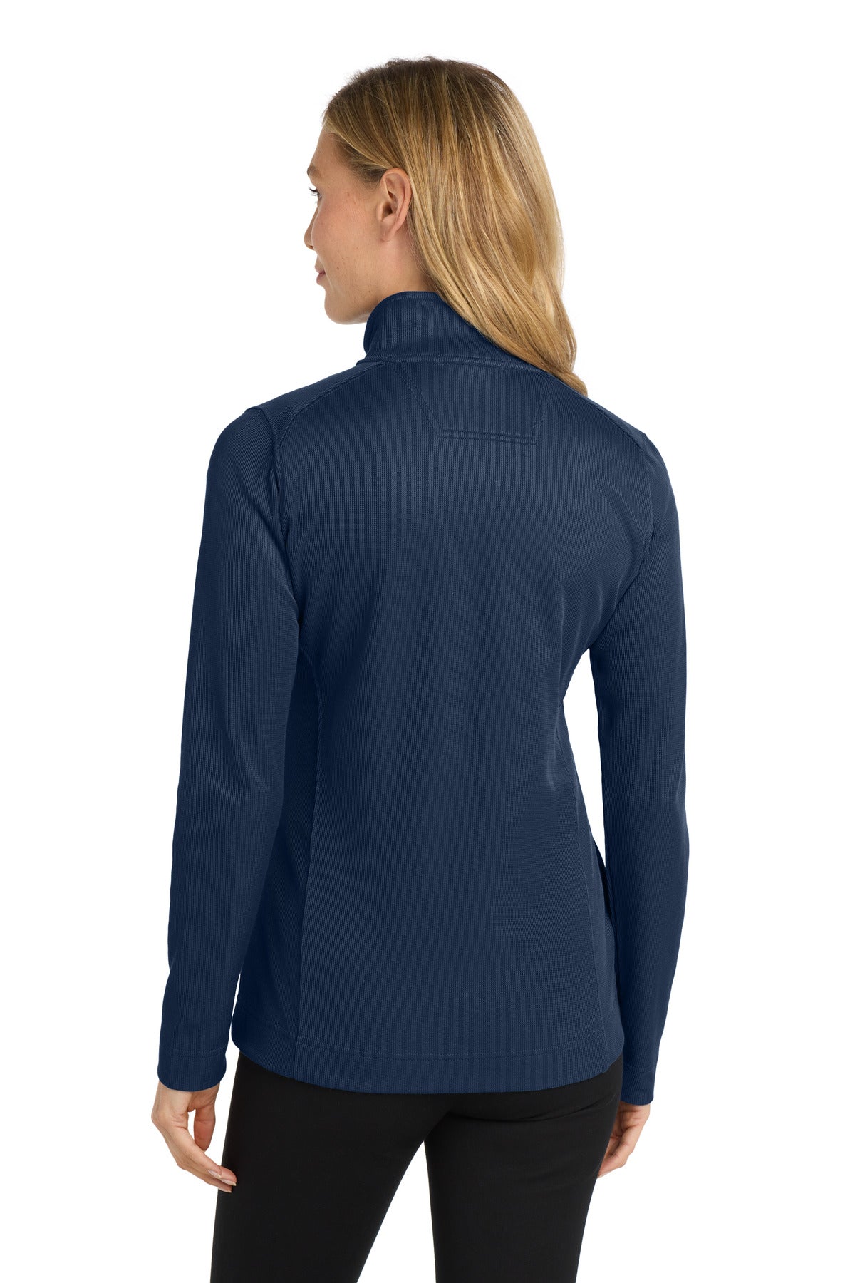 Custom Embroidered Port Authority Women's Vertical Texture Full-Zip Jacket. L805,True Navy/ Iron Grey