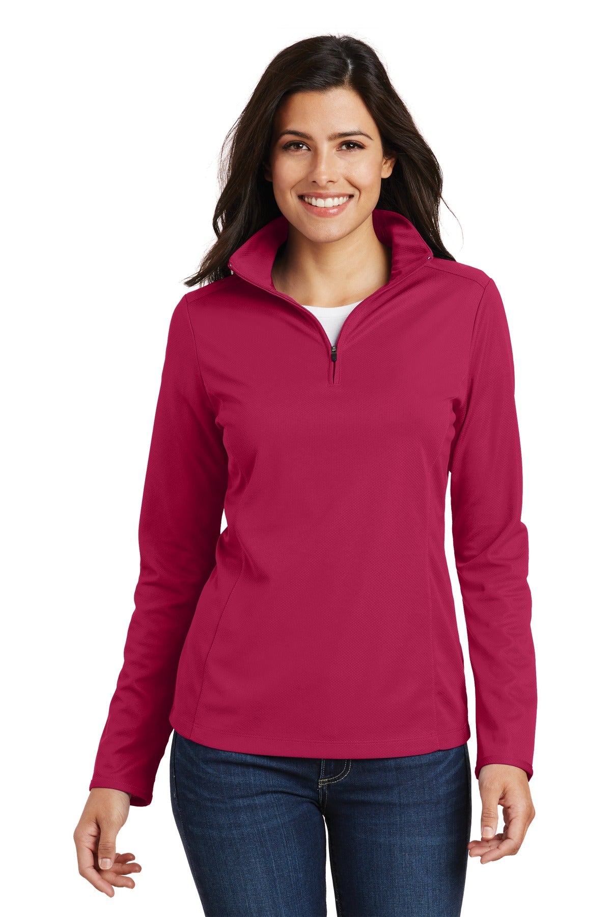 Custom Embroidered Port Authority Sweatshirts in Dark Fuchsia