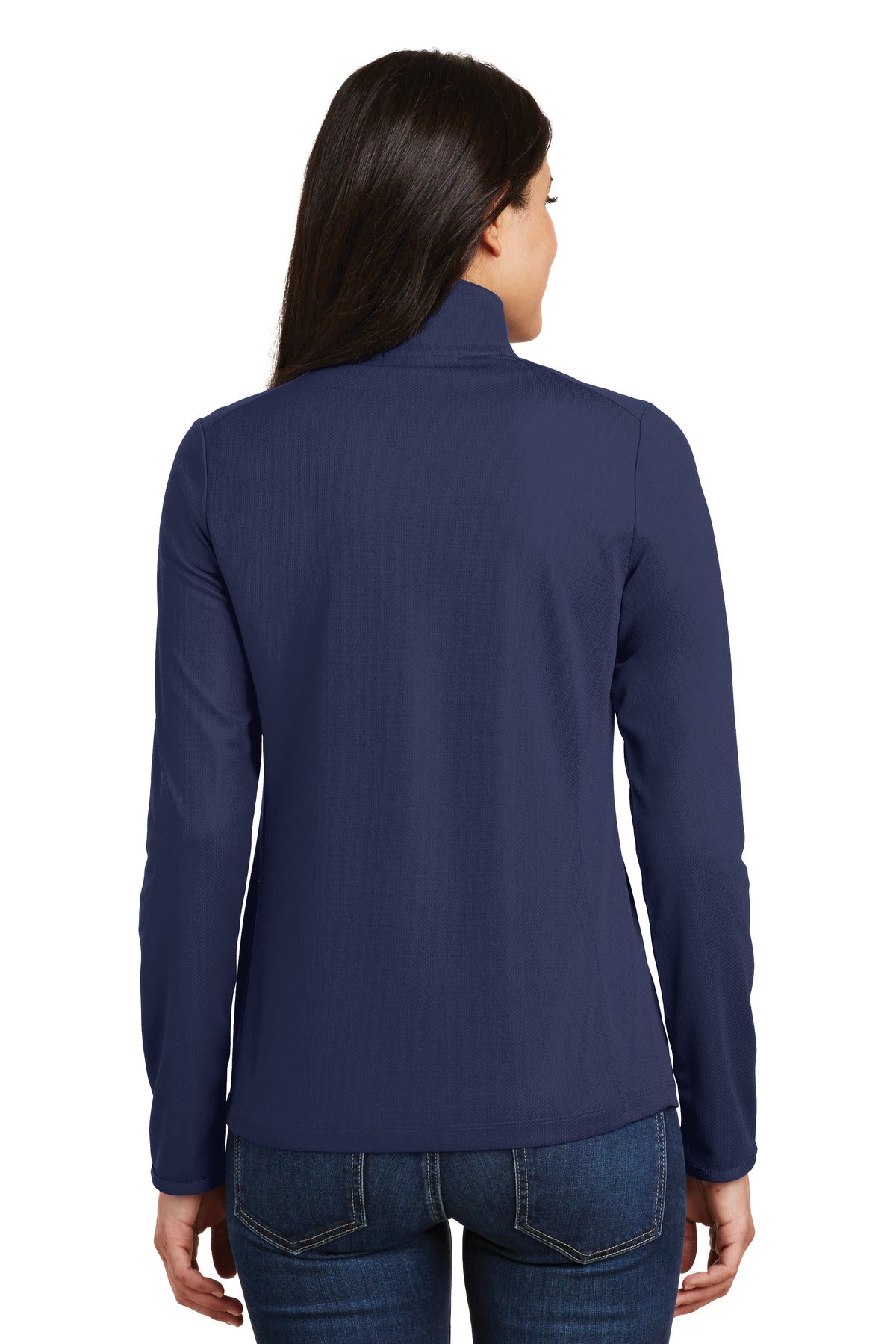 Custom Embroidered Port Authority Women's Pinpoint Mesh 1/2-Zip . L806,True Navy