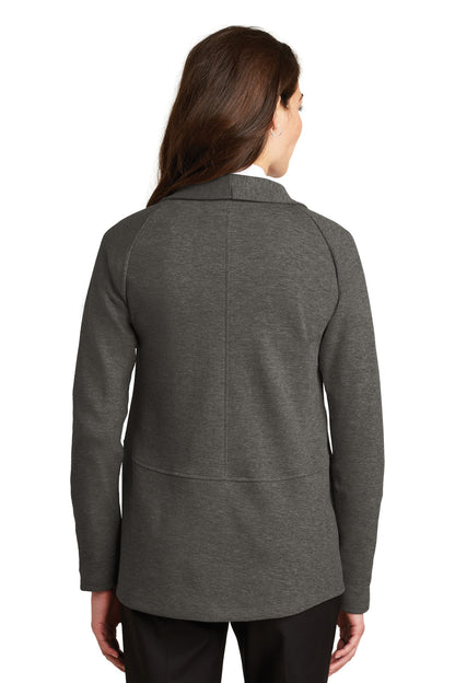 Custom Embroidered Port Authority Women's Interlock Cardigan. L807,Charcoal Heather/ Medium Heather Grey