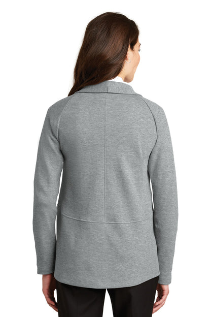 Custom Embroidered Port Authority Women's Interlock Cardigan. L807,Medium Heather Grey/ Charcoal Heather