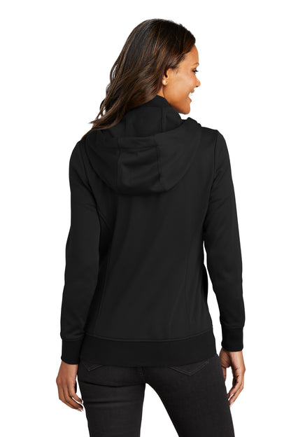 Custom Embroidered Port Authority Women's Smooth Fleece Hooded Jacket L814,Deep Black