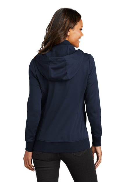 Custom Embroidered Port Authority Women's Smooth Fleece Hooded Jacket L814,River Blue Navy